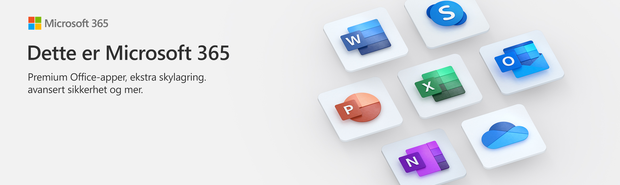 Dette er Microsoft 365 Banner med
Teksten Dette er Microsoft 365