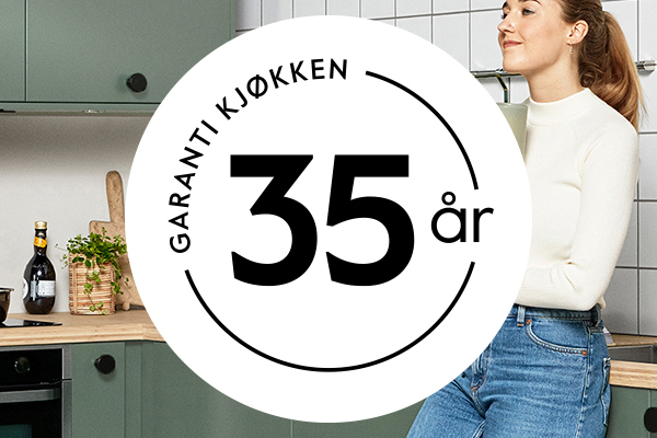 Epoq har 35 års funksjonsgaranti Epoq gir 35 års garanti på skuffefunksjoner, hengsler, skapskrog, dekksider og sokler