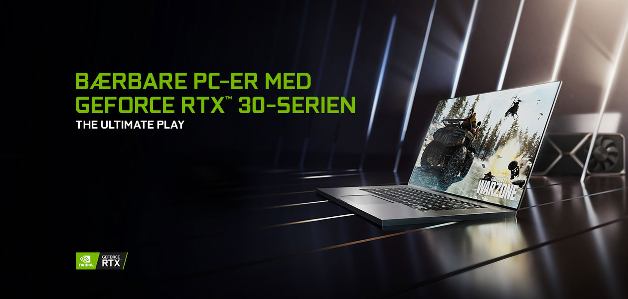 The Ultimate Play Stor Grønn tekst: Bærbare PC-er i GeForce RTX 30-serien
