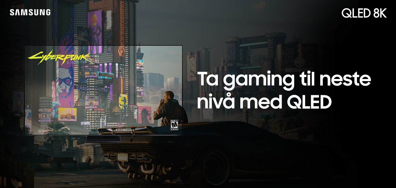 Ta gaming til neste nivå med QLED TV med teksten; ta gaming til neste nivå med QLED