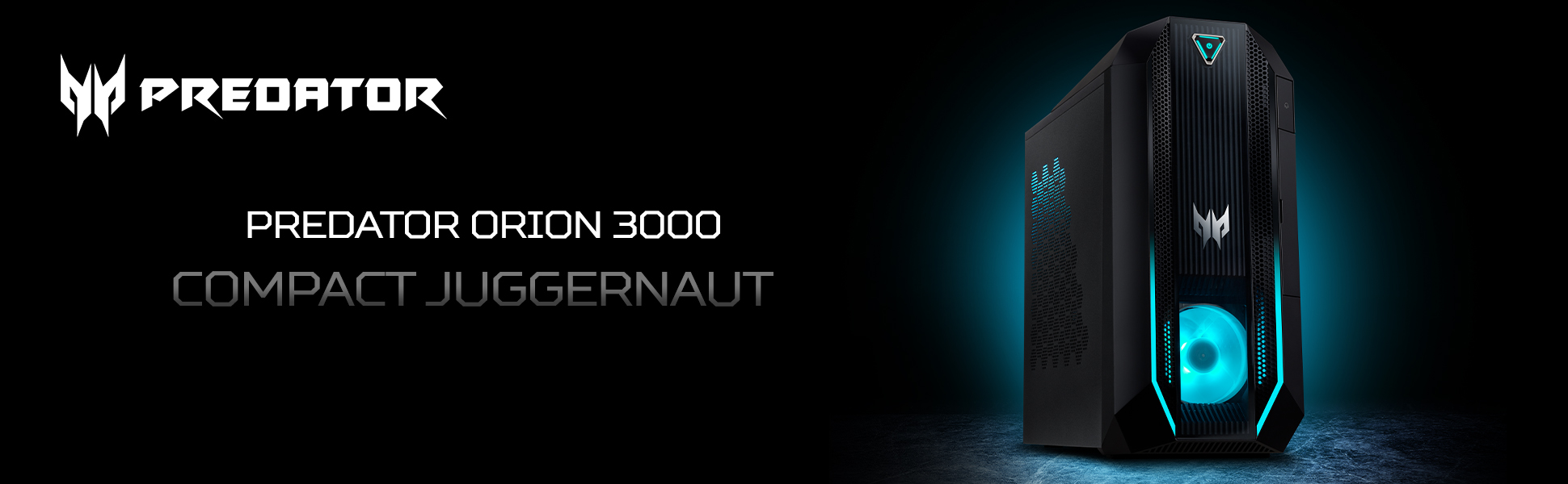 Predator Orion 300 Predator Orion 3000 banner med teksten “Compact Juggernaut”