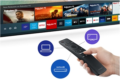  Samsung UHD 4K TV and remote control 