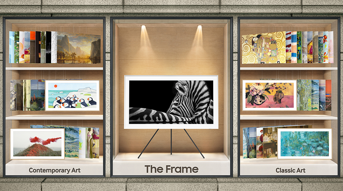 Opprett en egen kunstsamling med mer enn 1400 verdensberømte verk The Frame blant kunstverk og bilder