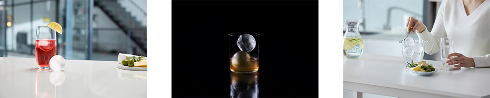 LG Craft Ice - perfekte isbiter hjemme Banner med tre ulike bilder med drinker og isbiter