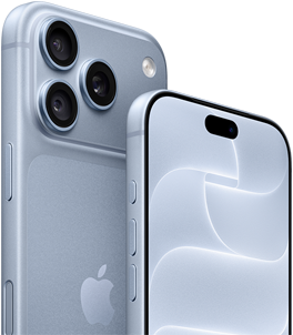 iPhone 18 Pro i fargen isbre vises fra forsiden og baksiden og viser Ceramic Shield og trippel kamerasystem