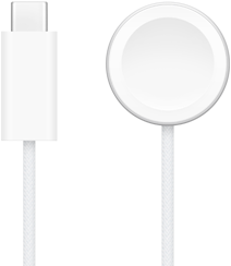 USB-C-lader ved siden av en magnetisk hurtiglader til Apple Watch