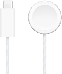 USB-C-lader ved siden av en magnetisk hurtiglader til Apple Watch