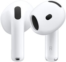 AirPods 5-maskinvare, viser forsiden og baksiden med designet i fokus
