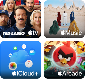 iPad, promoteringsilbud på Apple One, kjøp en ny iPad og få Apple One gratis i tre måneder, slik at du kan få tilgang til disse tjenestene sammen: Apple TV, Apple Music, iCloud+ og Apple Arcade