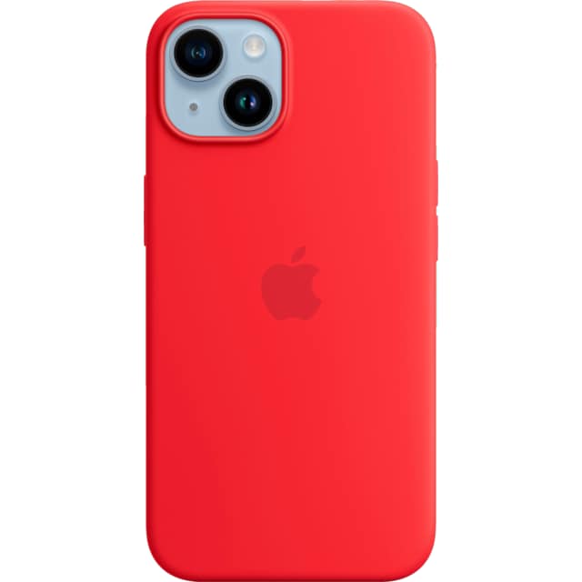 iPhone 14 silikondeksel med MagSafe (rød)