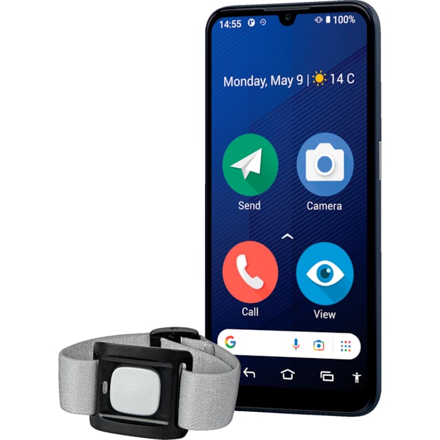 Doro 8210 4/64GB smarttelefon med alarmknapp (blå)