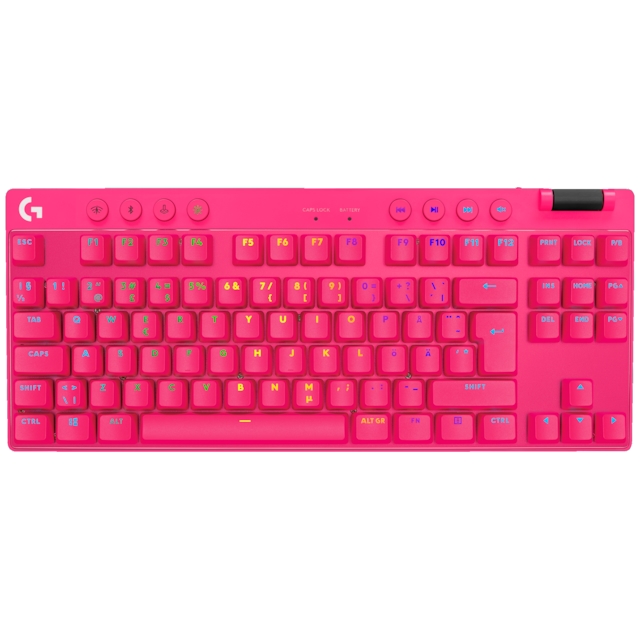 Logitech G PRO TKL Tactile trådløst gamingtastatur (rosa)