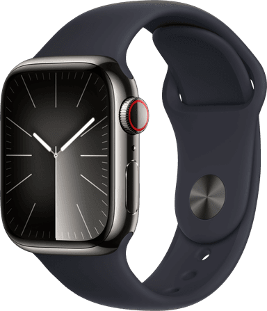 Apple Watch S9 41mm GPS+CEL (Graphite SS/Midnight Sport Band) S/M
