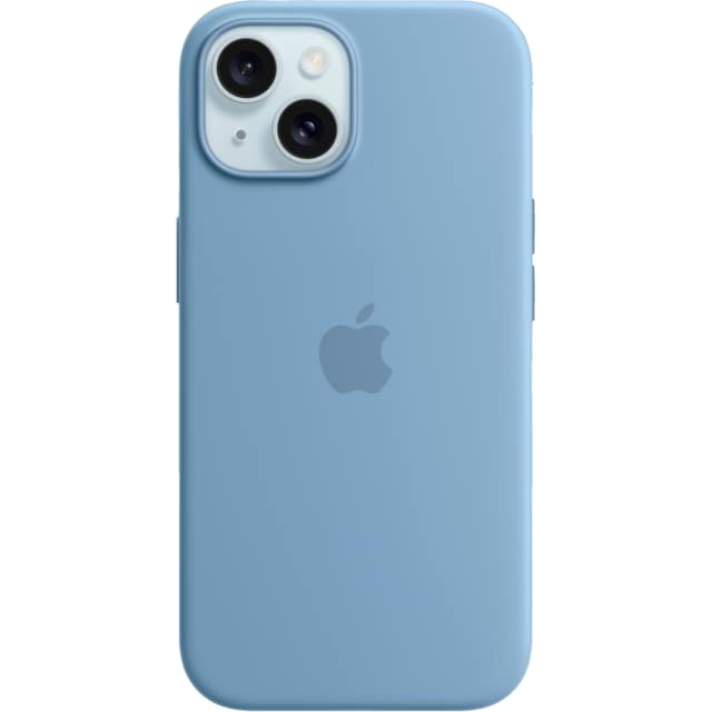 iPhone 15 Silicone deksel med MagSafe (vinterblå)