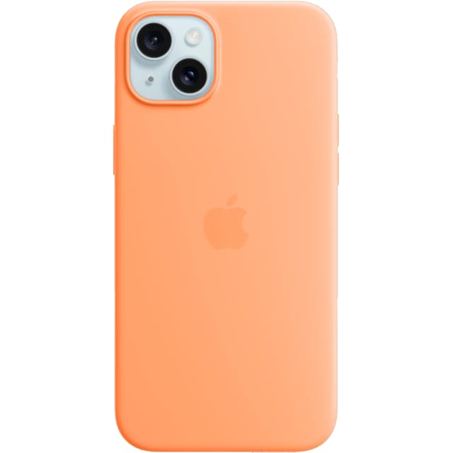 iPhone 15 Plus Silicone deksel med MagSafe (oransje)