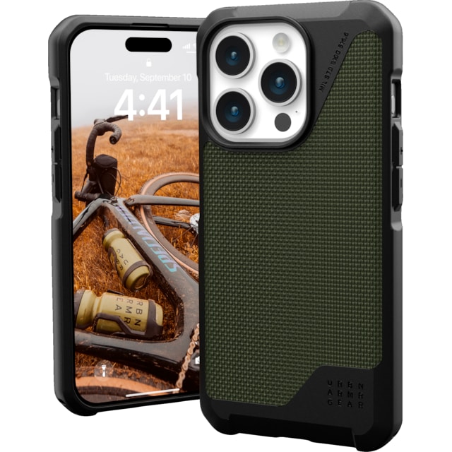 UAG Metropolis Lite MagSafe iPhone 15 Pro deksel (kevlar/grønn)