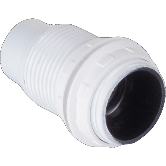 Lampeholder E14 m/ring hvit.