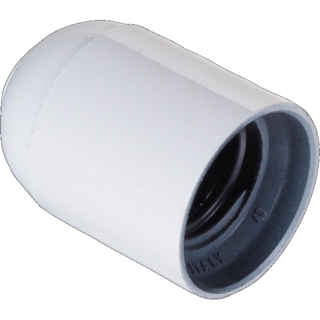 Lampeholder E27 u/bryter hvit