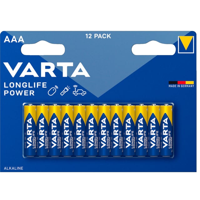 Varta Longlife Power AAA batteri (12-pakk)