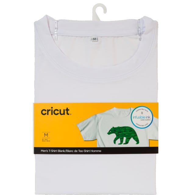 Cricut Infusible Ink hvit t-skjorte for menn (M)