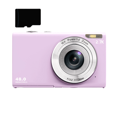 INF Digitalkamera 48MP 2,7K FHD 16X digital zoom 2,88"" skjerm Lys lilla