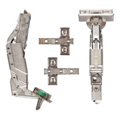 Hengsler og beslag for kjøkken, vaskerom og garderobe Elkjøp Epoq Tiomos hengsel 110, tykk ramme, 2 stk. (mørk aluminium