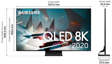Samsung 75" Q800T 8K UHD QLED smart-TV QE75Q800TAT (2020)
