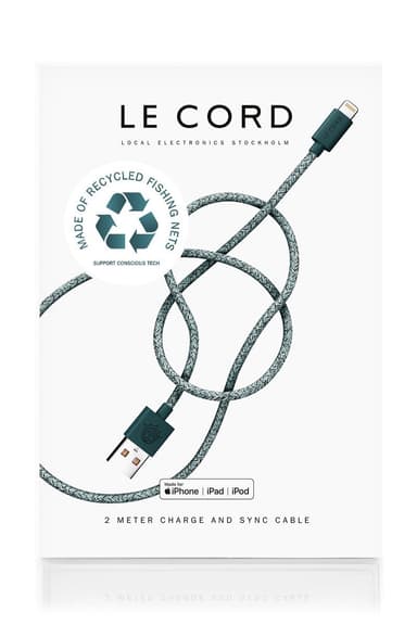 Green Ghost Net Resirkulert iPhone Lightning cable