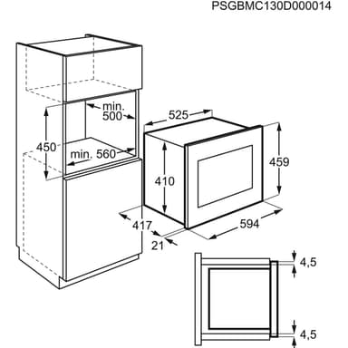 Electrolux mikrobølgeovn KMFD264TEX innebygd