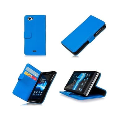 Lommebokdeksel 2-kort Sony Xperia J (ST26i)  - Blå