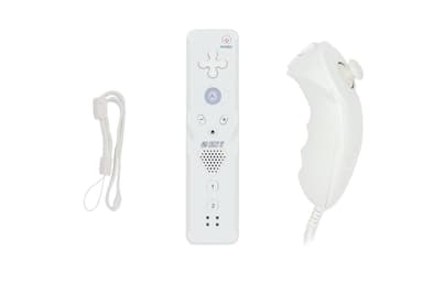 Trådløs spillkontroller og Nunchuck for Wii 6-aksen - hvit