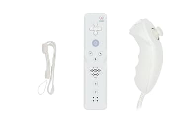 Trådløs spillkontroller og Nunchuck for Wii 3-aksen - hvit