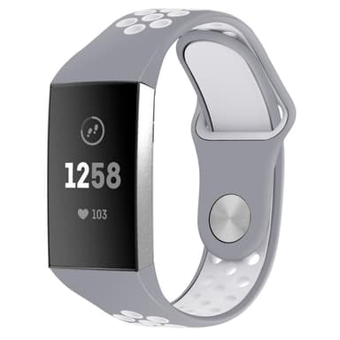 Fitbit Charge 3/4 armbånd silikon grå / hvit (L)