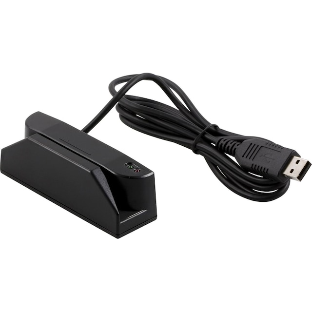 deltacoimp Magnetic card reader, slot 1 + 2 + 3, USB, black