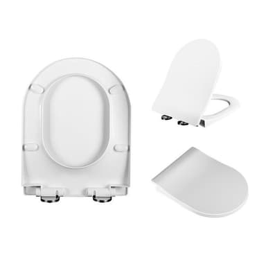 O-formet toalettsete Hvit 44x37 cm