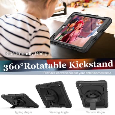 iPad 9. / 8. / 7. generasjon 10,2" veske med skulderstropp Svart