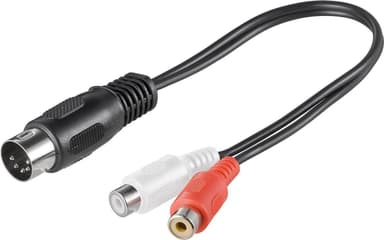 Lydkabel adapter  DIN hann til stereo RCA hunn