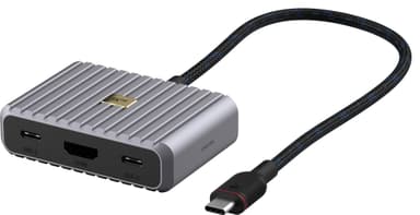 Unisynk 5-porters 8K 100W USB-C hub (grå)