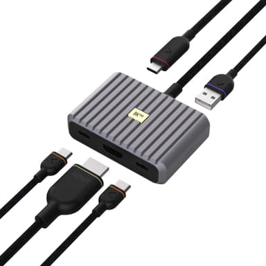 Unisynk 5-porters 8K 100W USB-C hub (grå)
