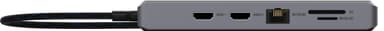 Unisynk 12 port 8K 100W USB-C hub (grå)