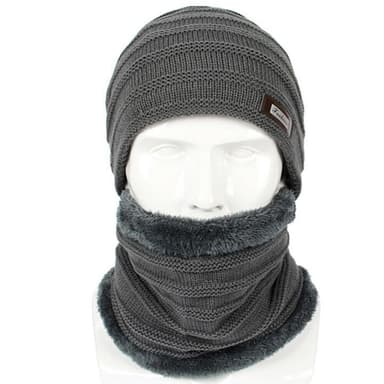 Hatt og skjerf, grå