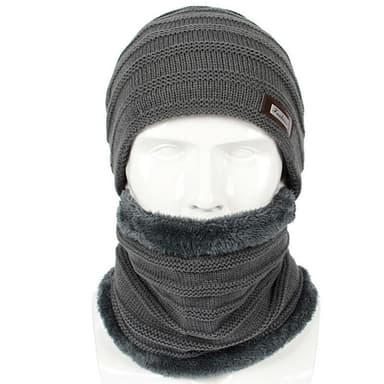Hatt og skjerf, grå