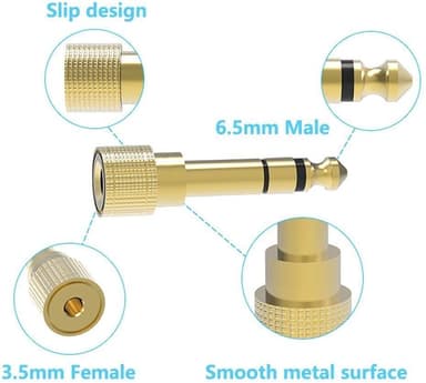 NÖRDIC 3.5mm til 6.3mm Audio Stereo Adapter Headphone Adapter Headphone Adapter