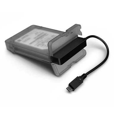 Maiwo K104G2 10Gbps USB3.1 Gen2 til 2,5 HDD SSD SATA III adapter med 10cm USB C kabel og gjennomsiktig skap