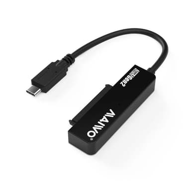 Maiwo K104AG2 10Gbps USB3.1 Gen2 til 2,5 "HDD / SSD 2TB Opptil 12.5mm SATA III Adapter med 10cm USB C-kabel