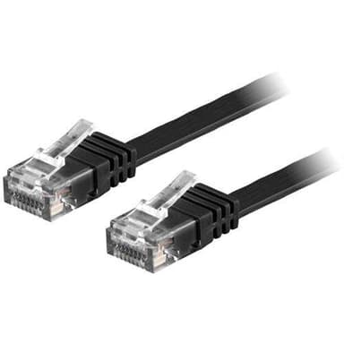 NÖRDIC CAT6 U / UTP Flat Network Cable 5M 250MHz Båndbredde og 10Gbps Overføringshastighet Svart