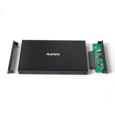 Maiwo K2501CU3 USB 3.1 Gen1 5Gbps Eksternt oppbevaringsskap for 1. 25 SATA HDD SSD 9.5mm Opp til 2TB med støtte for UASP USB-kabel inkludert