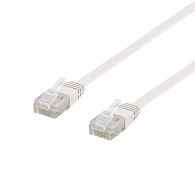 NÖRDIC Cat6 U / UTP flat nettverkskabel 2M 250MHz båndbredde og 10GBPS overføringshastighet Hvit