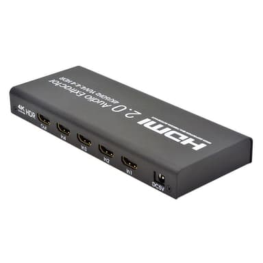 NÖRDIC HDMI Switch 4 til 1 Ultra HD 4K60Hz 4: 4: 4 HDCP2: 2 HD10 SPDIF og Stereo Dolby DTS HD PS3 / 4/5, Xbox, Apple TV, Chromecast, Nintendo Switch