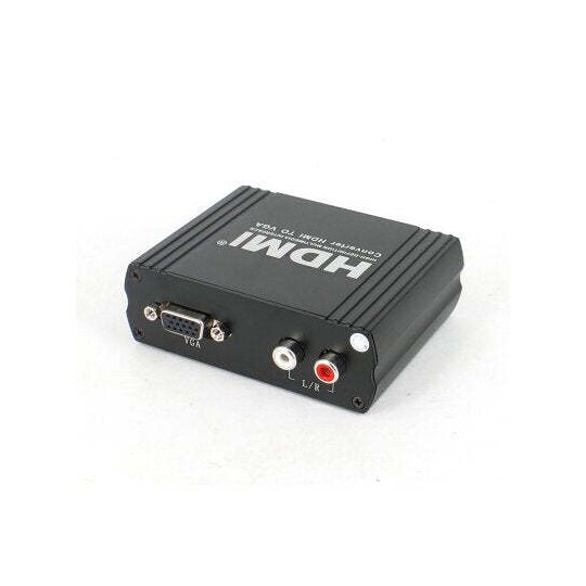 NÖRDIC HDMI til VGA + RL Audio Convertor-støtte til HDMI 1.4b og HDCP1.4 Black Metal